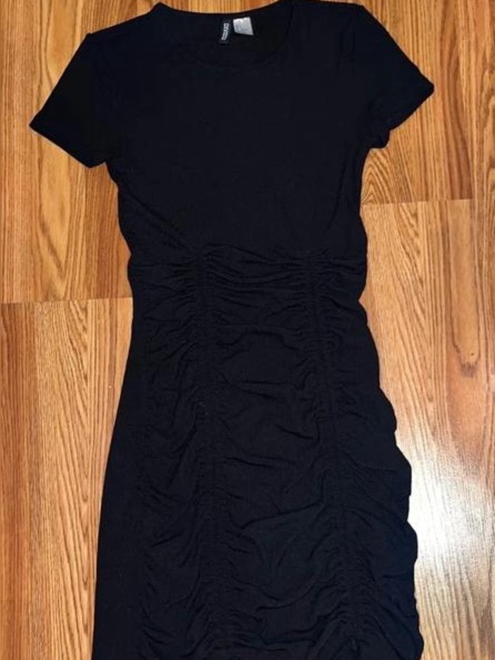 Women’s Black Ruched Midi Dress